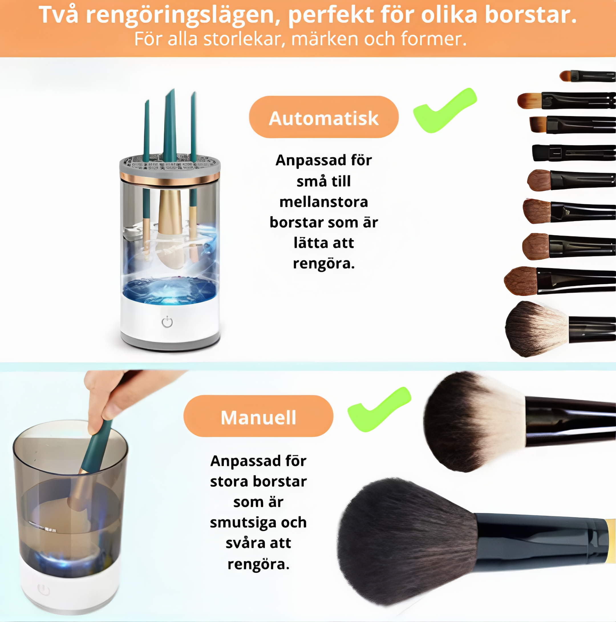 Rengöringsmaskin för sminkborstar